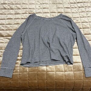 Jasmine & Ginger Black and White Striped Long Sleeve Top
